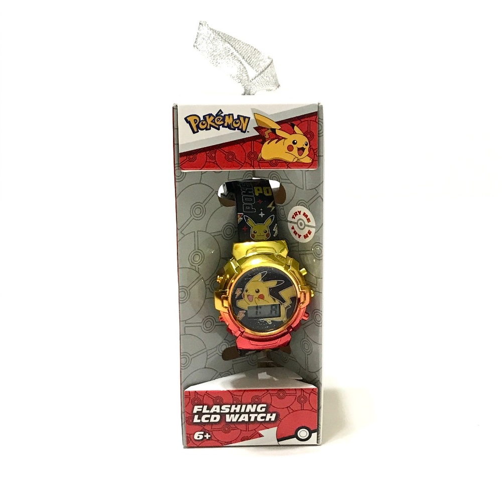 Pokemon Pikachu Kids Digital Watch with Flashing LCD Ages 6 and up NEW Nintendo